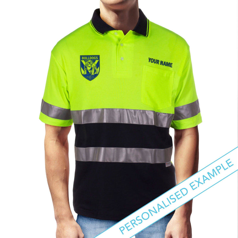 NRL Bulldogs S/S Hi-Vis Polyface Cotton Polo - Ashtabula