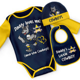 NRL Cowboys 3pc Bodysuit Gift Set  - 'Daddy Loves Me' - Ashtabula