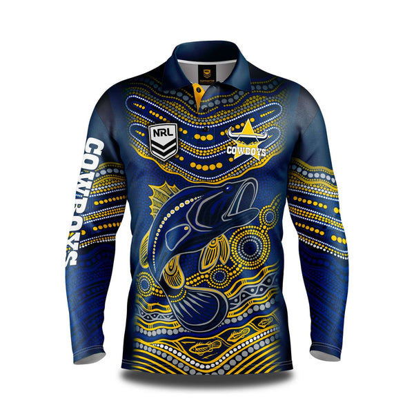 NRL Cowboys 'Jumping Barra' Fishing Shirt - Youth - Ashtabula