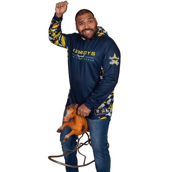 NRL Cowboys 'Reef Runner' Hooded Fishing Shirt - Adult - Ashtabula