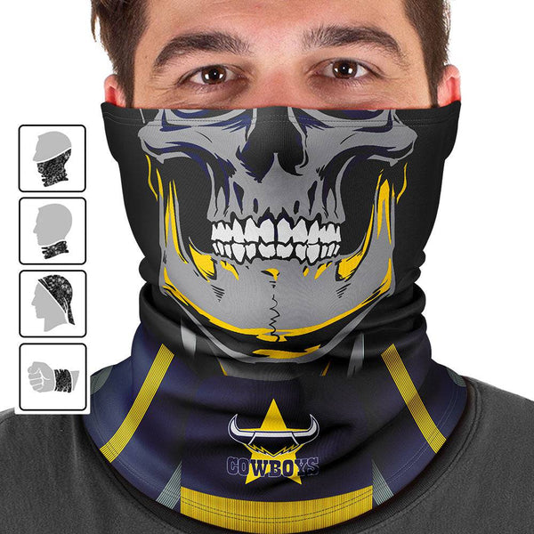 NRL Cowboys 'Skull-Face' Multi-Purpose Scarf - Ashtabula