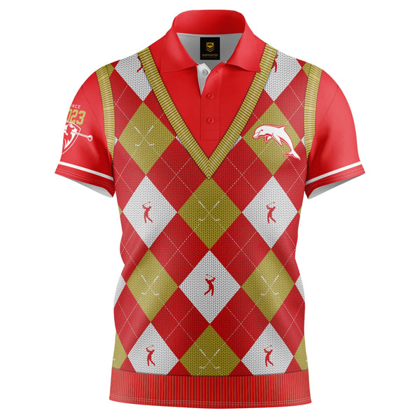 NRL Dolphins 'Fairway' Golf Polo Shirts - Ashtabula