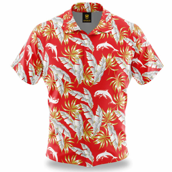 NRL Dolphins 'Paradise' Hawaiian Shirt - Ashtabula