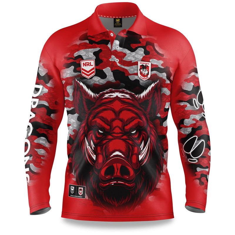 NRL Dragons "Razorback" Outback Shirts - Youth - Ashtabula