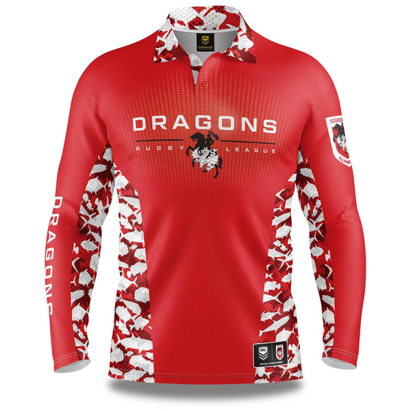 NRL Dragons 'Reef Runner' Fishing Shirt - Adult - Ashtabula