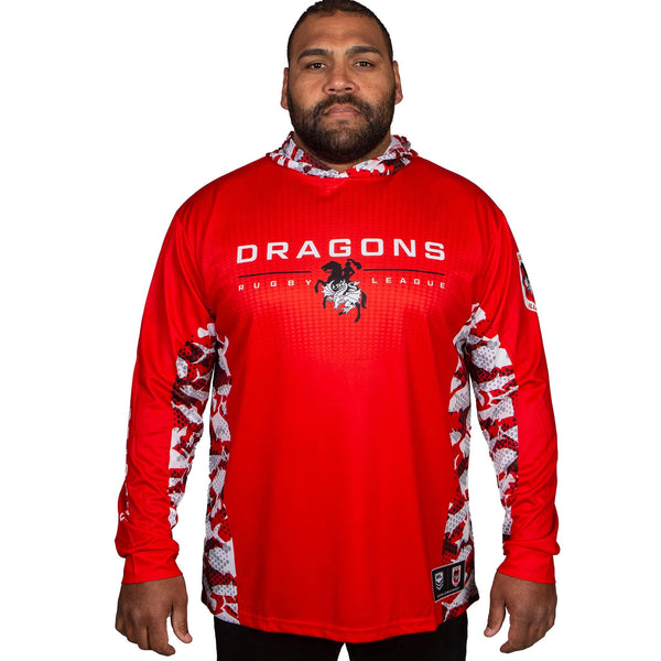 NRL Dragons 'Reef Runner' Hooded Fishing Shirt - Adult - Ashtabula