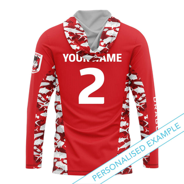 NRL Dragons 'Reef Runner' Hooded Fishing Shirt - Youth - Ashtabula