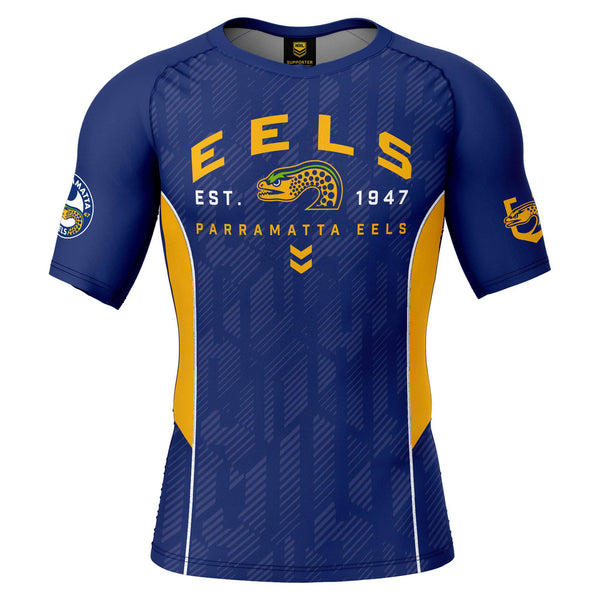 NRL Eels 'Blocker' Rash Vest - Adult - Ashtabula