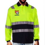 NRL Knights L/S Hi-Vis Polyface Cotton Polo - Ashtabula
