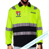 NRL Knights L/S Hi-Vis Polyface Cotton Polo - Ashtabula