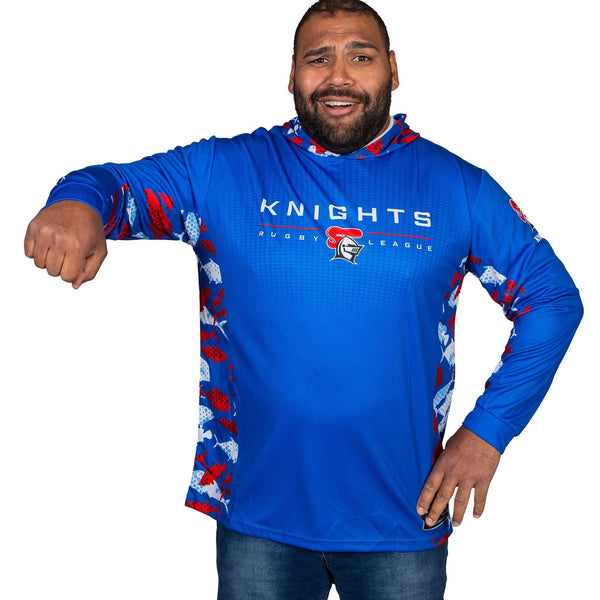 NRL Knights 'Reef Runner' Hooded Fishing Shirt - Adult - Ashtabula