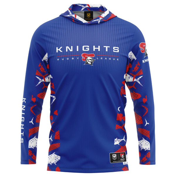 NRL Knights 'Reef Runner' Hooded Fishing Shirt - Youth - Ashtabula