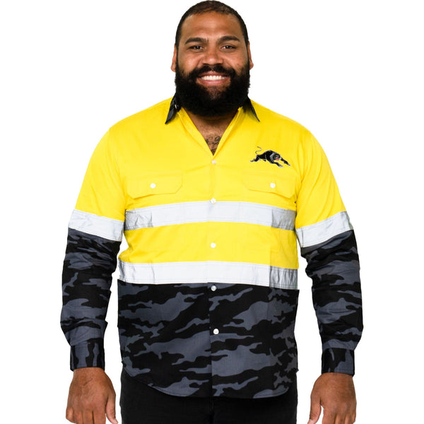 NRL Panthers 'Camo' Hi-Vis Work Shirt - Ashtabula