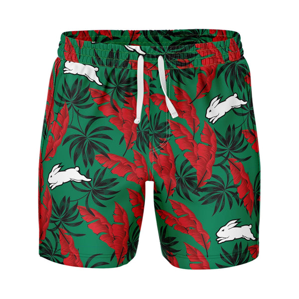 NRL Rabbitohs 'Paradise' Volley Swim Shorts - Ashtabula