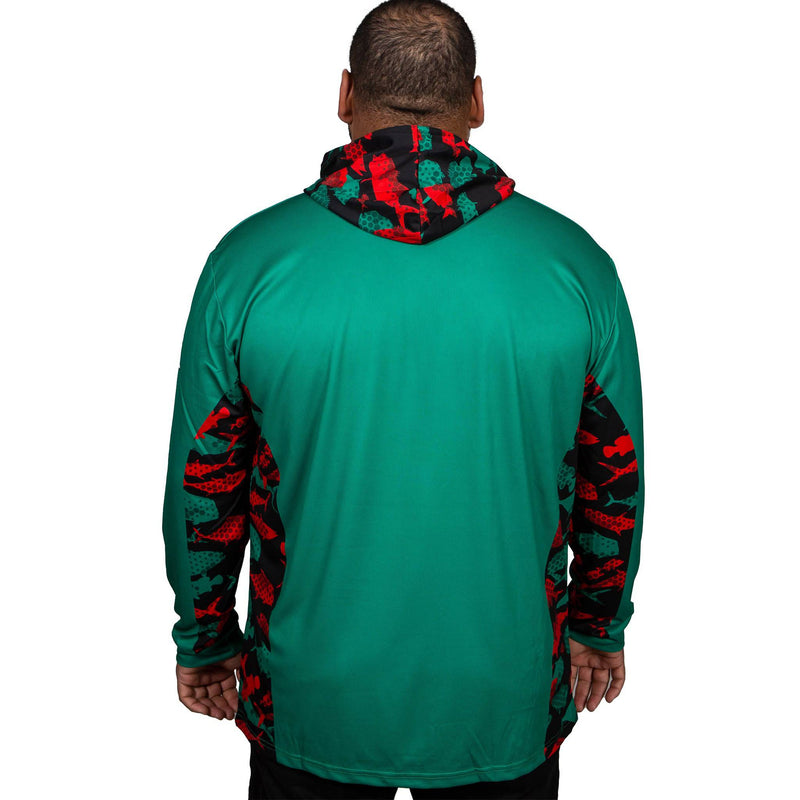 NRL Rabbitohs 'Reef Runner' Hooded Fishing Shirt - Adult - Ashtabula