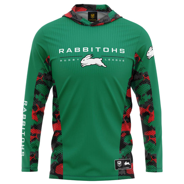 NRL Rabbitohs 'Reef Runner' Hooded Fishing Shirt - Youth - Ashtabula