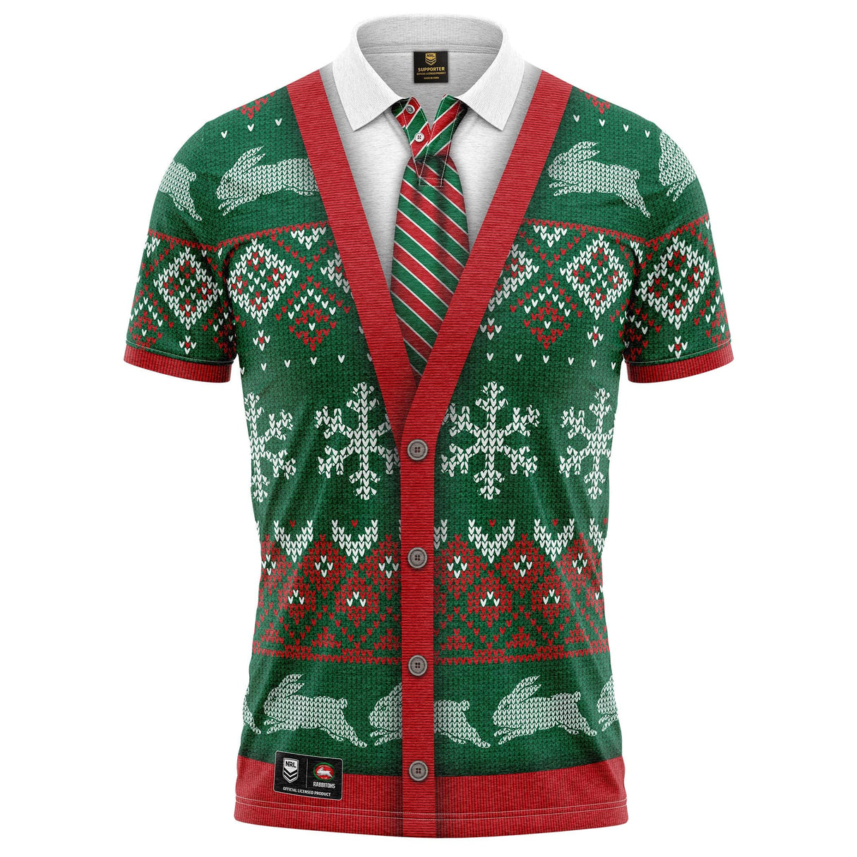 NRL Rabbitohs XMAS Polo Shirt - Ashtabula
