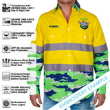 NRL Raiders 'Camo' Hi-Vis Work Shirt - Ashtabula
