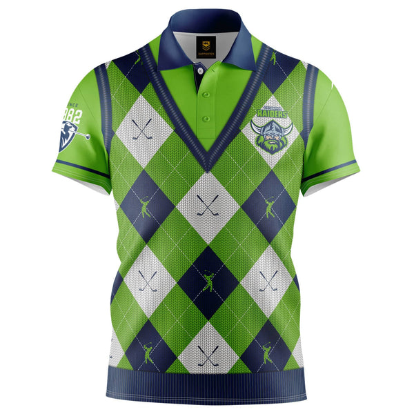 NRL Raiders 'Fairway' Golf Polo Shirts - Ashtabula