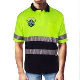 NRL Raiders S/S Hi-Vis Polyface Cotton Polo - Ashtabula