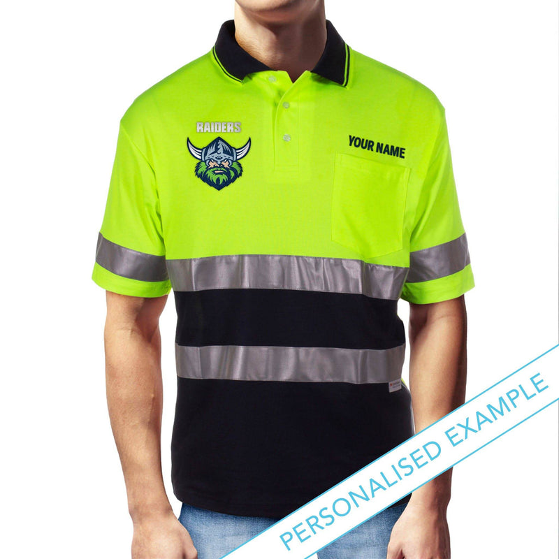 NRL Raiders S/S Hi-Vis Polyface Cotton Polo - Ashtabula