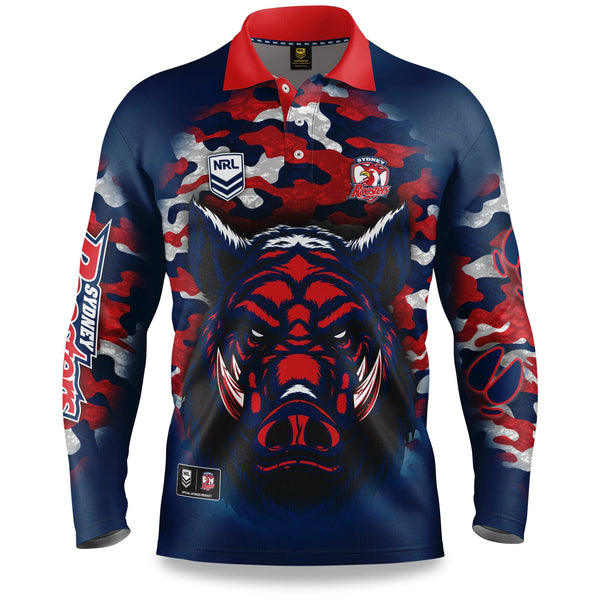 NRL Roosters "Razorback" Outback Shirts - Youth - Ashtabula