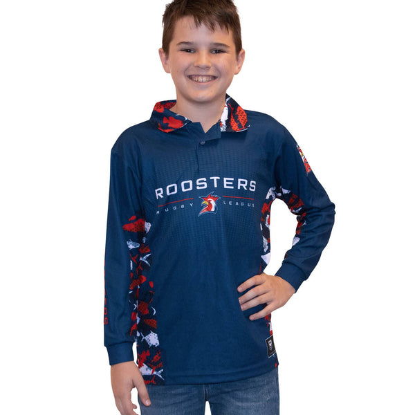 NRL Roosters 'Reef Runner' Fishing Shirt - Youth - Ashtabula