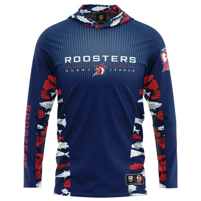 NRL Roosters 'Reef Runner' Hooded Fishing Shirt - Adult - Ashtabula