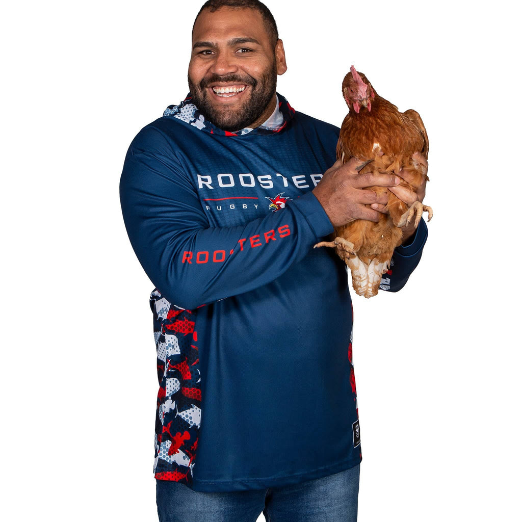 NRL Roosters 'Reef Runner' Hooded Fishing Shirt - Adult