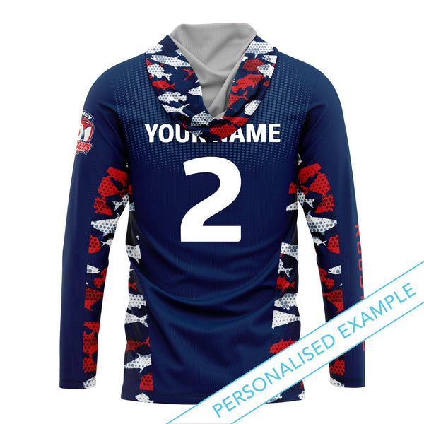 NRL Roosters 'Reef Runner' Hooded Fishing Shirt - Youth - Ashtabula