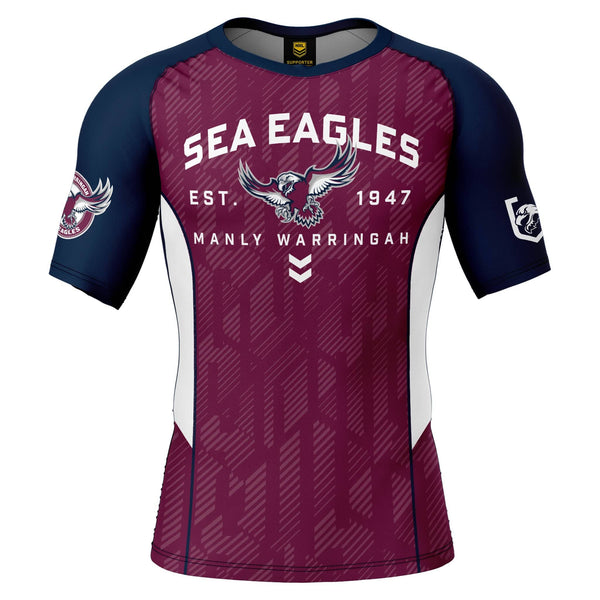 NRL Sea Eagles 'Blocker' Rash Vest - Adult - Ashtabula