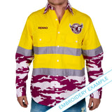 NRL Sea Eagles 'Camo' Hi-Vis Work Shirt - Ashtabula