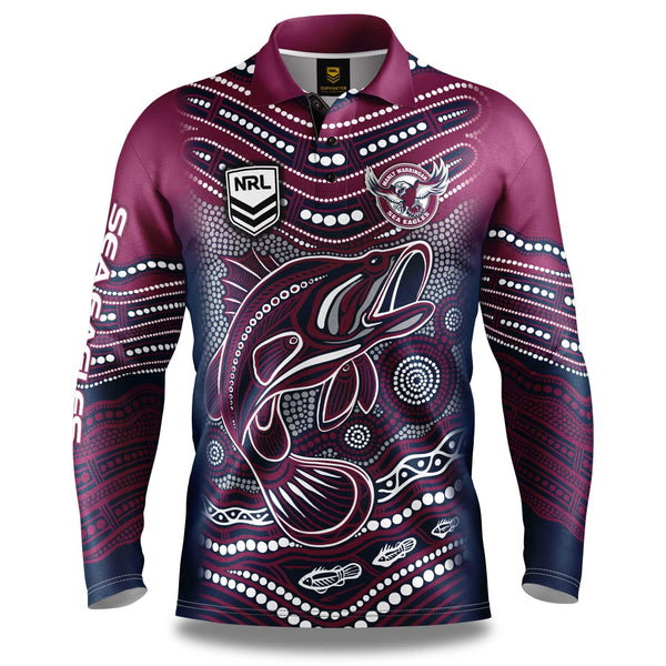 NRL Sea Eagles 'Jumping Barra' Fishing Shirt - Youth - Ashtabula