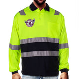 NRL Sea Eagles L/S Hi-Vis Polyface Cotton Polo - Ashtabula