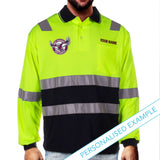 NRL Sea Eagles L/S Hi-Vis Polyface Cotton Polo - Ashtabula