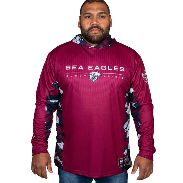 NRL Sea Eagles 'Reef Runner' Hooded Fishing Shirt - Adult - Ashtabula