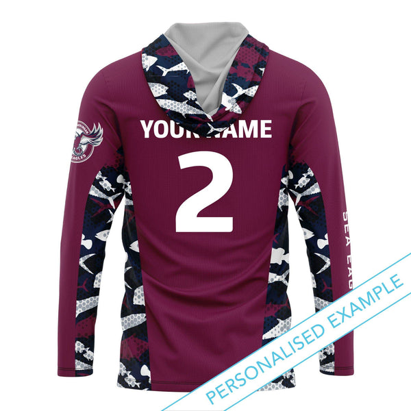 NRL Sea Eagles 'Reef Runner' Hooded Fishing Shirt - Youth - Ashtabula
