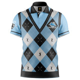 NRL Sharks 'Fairway' Golf Polo Shirts - Ashtabula