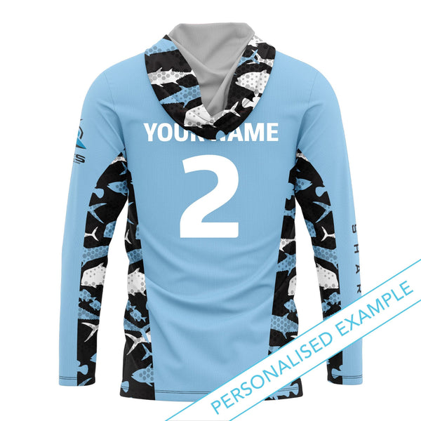 NRL Sharks 'Reef Runner' Hooded Fishing Shirt - Adult - Ashtabula