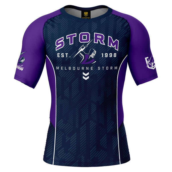 NRL Storm 'Blocker' Rash Vest - Adult - Ashtabula