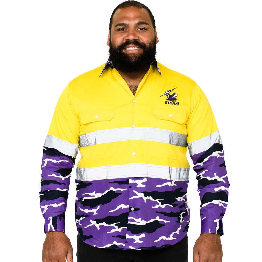 NRL Storm 'Camo' Hi-Vis Work Shirt