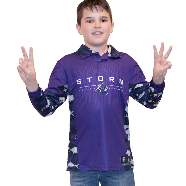 NRL Storm 'Reef Runner' Fishing Shirt - Youth - Ashtabula