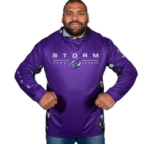 NRL Storm 'Reef Runner' Hooded Fishing Shirt - Adult - Ashtabula