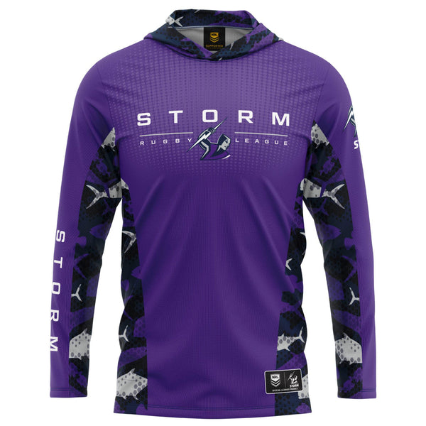 NRL Storm 'Reef Runner' Hooded Fishing Shirt - Youth - Ashtabula