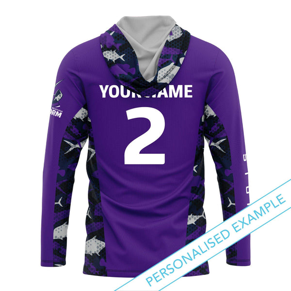 NRL Storm 'Reef Runner' Hooded Fishing Shirt - Youth - Ashtabula