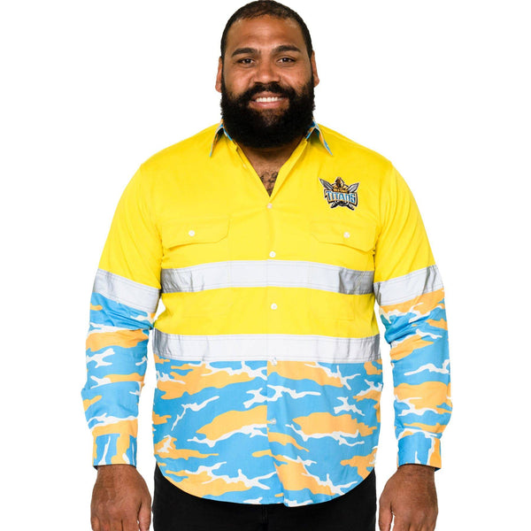 NRL Titans 'Camo' Hi-Vis Work Shirt - Ashtabula