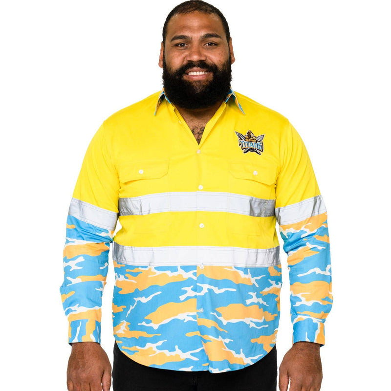 NRL Titans 'Camo' Hi-Vis Work Shirt - Ashtabula