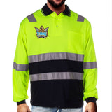 NRL Titans L/S Hi-Vis Polyface Cotton Polo - Ashtabula