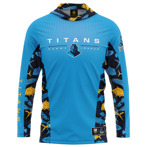 NRL Titans 'Reef Runner' Hooded Fishing Shirt - Youth - Ashtabula