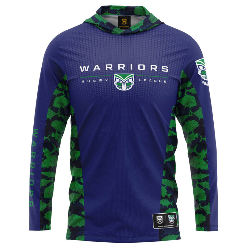 NRL Warriors 'Reef Runner' Hooded Fishing Shirt - Adult - Ashtabula